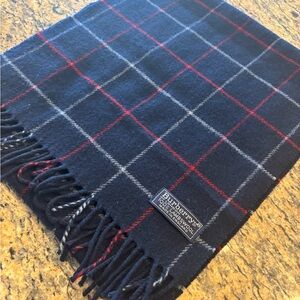 Burberry Navy Check 100% Lambswool Scarf